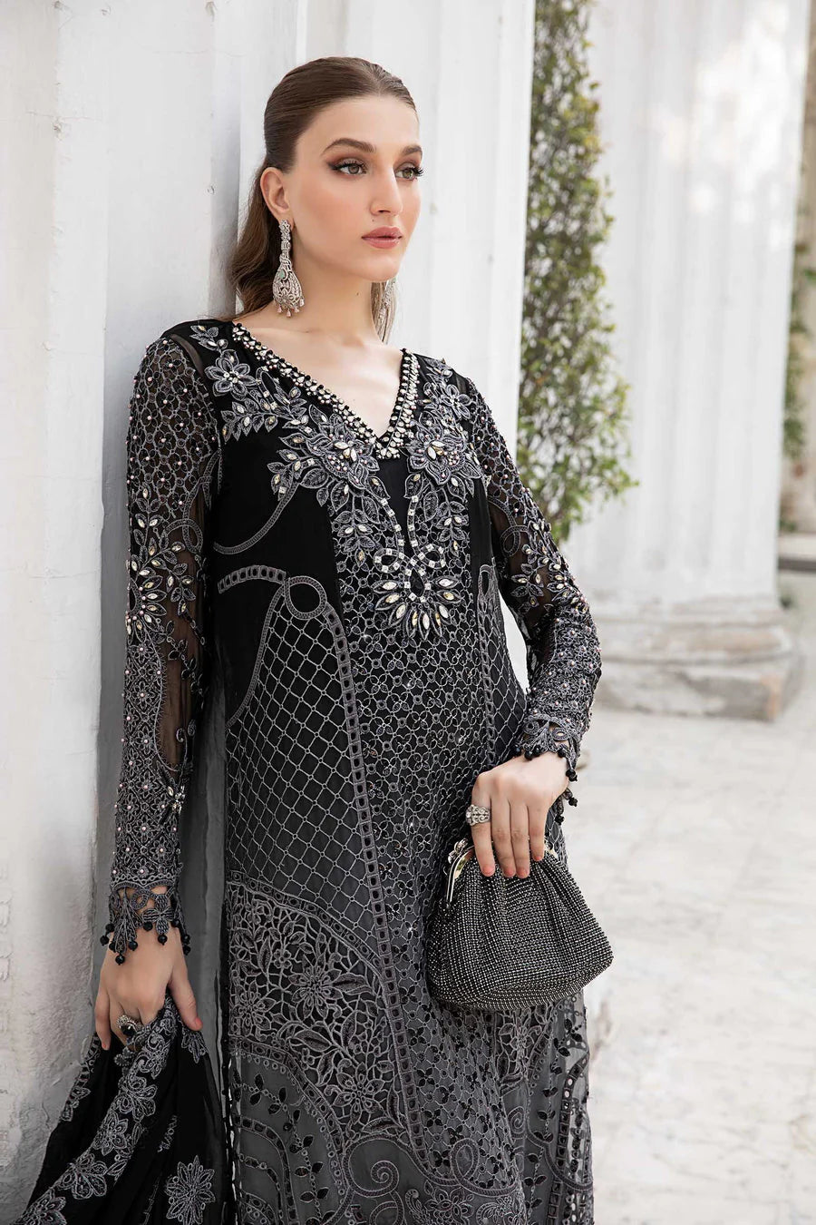 Maria B Embroidered Chiffon Suit | MPC-24-101