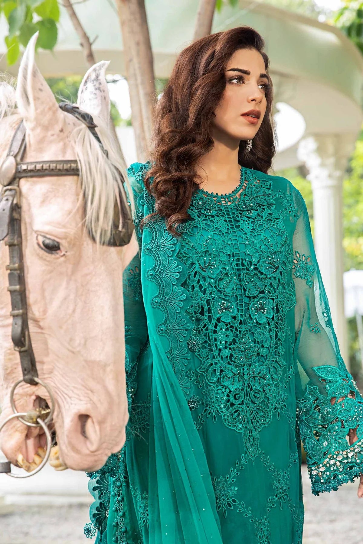 Maria B Embroidered Chiffon Suit | MPC-24-105