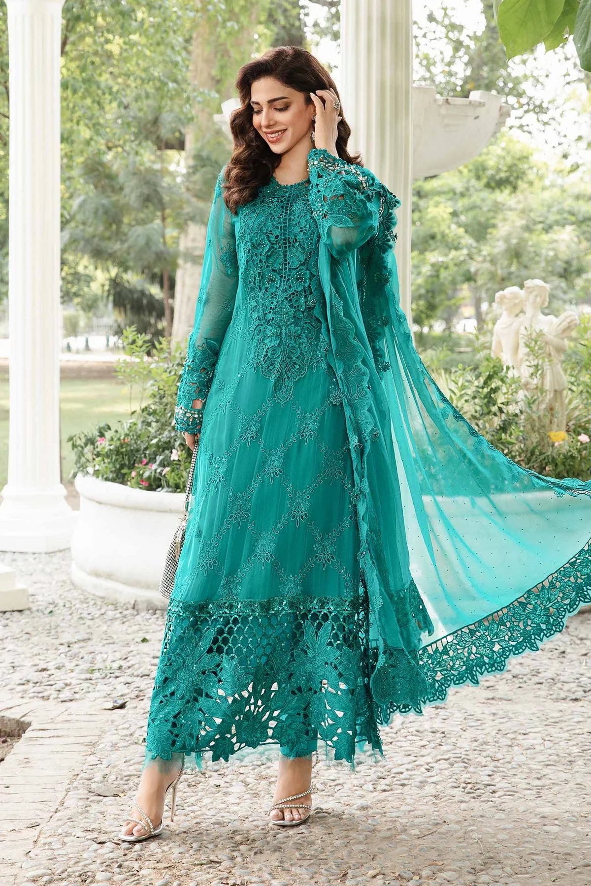 Maria B Embroidered Chiffon Suit | MPC-24-105