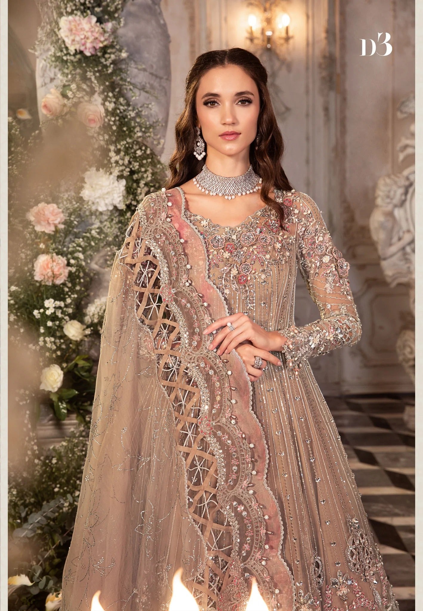 MARIA. B Unstitched MBROIDERED Grey BD-2703