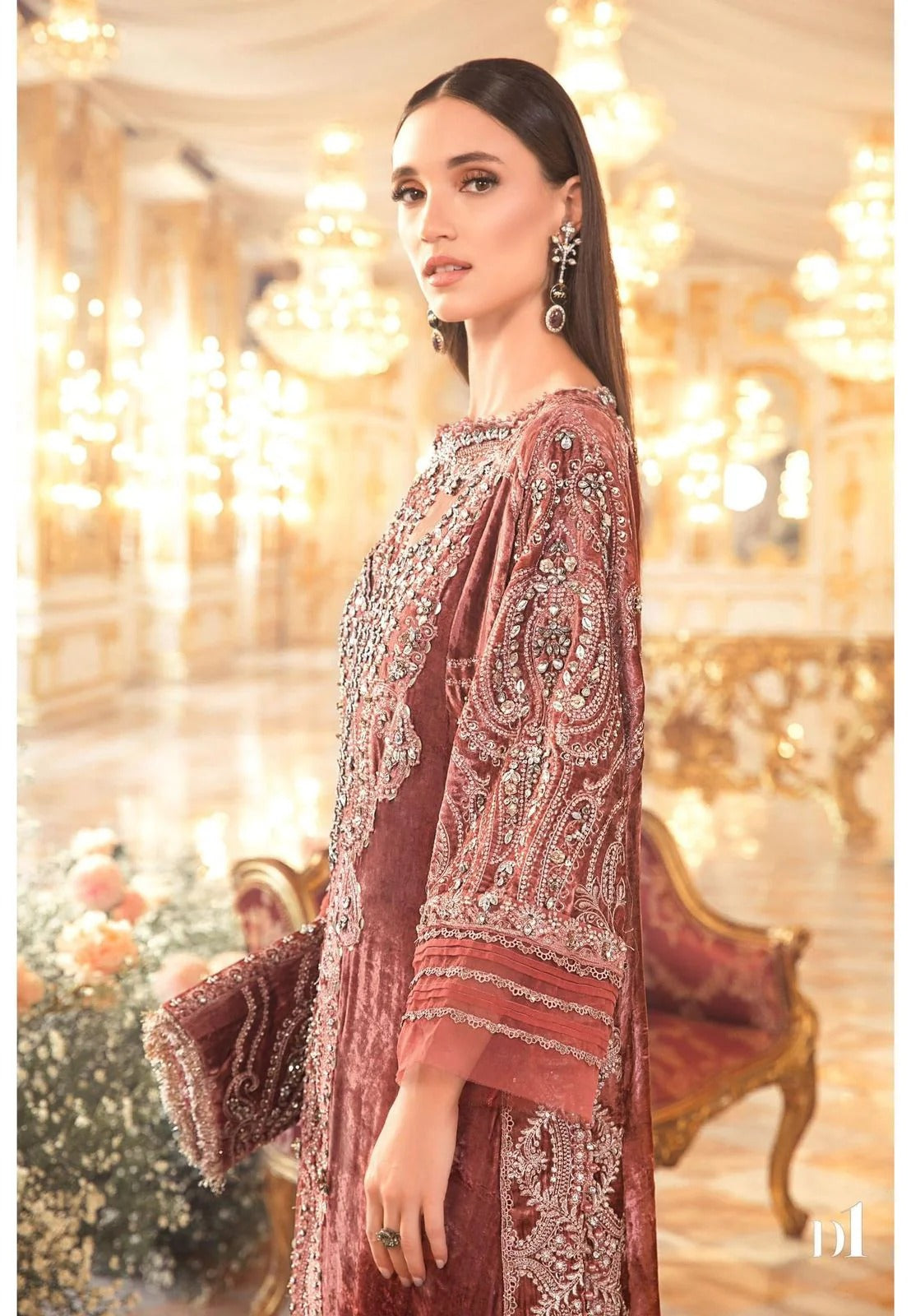 Maria B Mbroidered | Salmon Pink BD-2701
