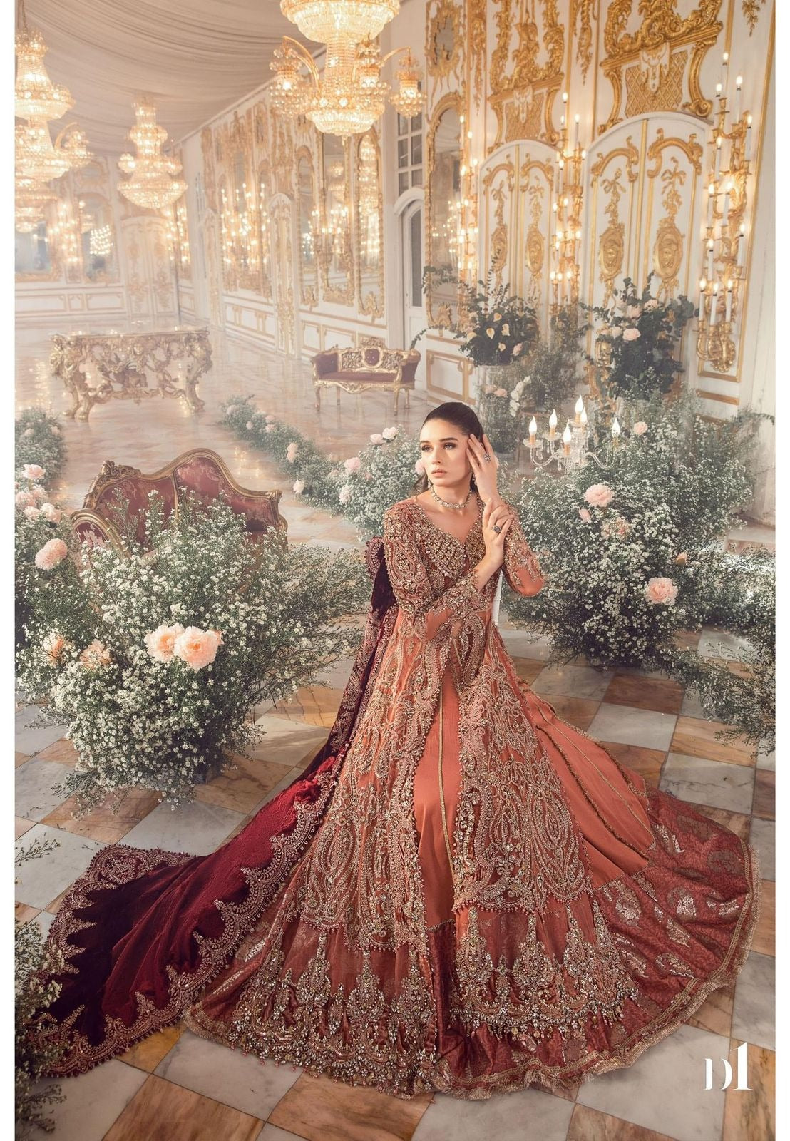 Maria B Mbroidered | Salmon Pink BD-2701
