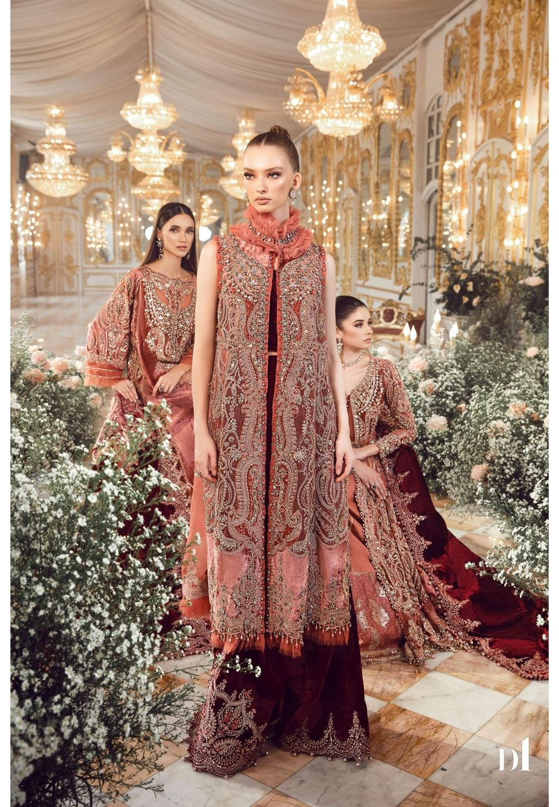 Maria B Mbroidered | Salmon Pink BD-2701