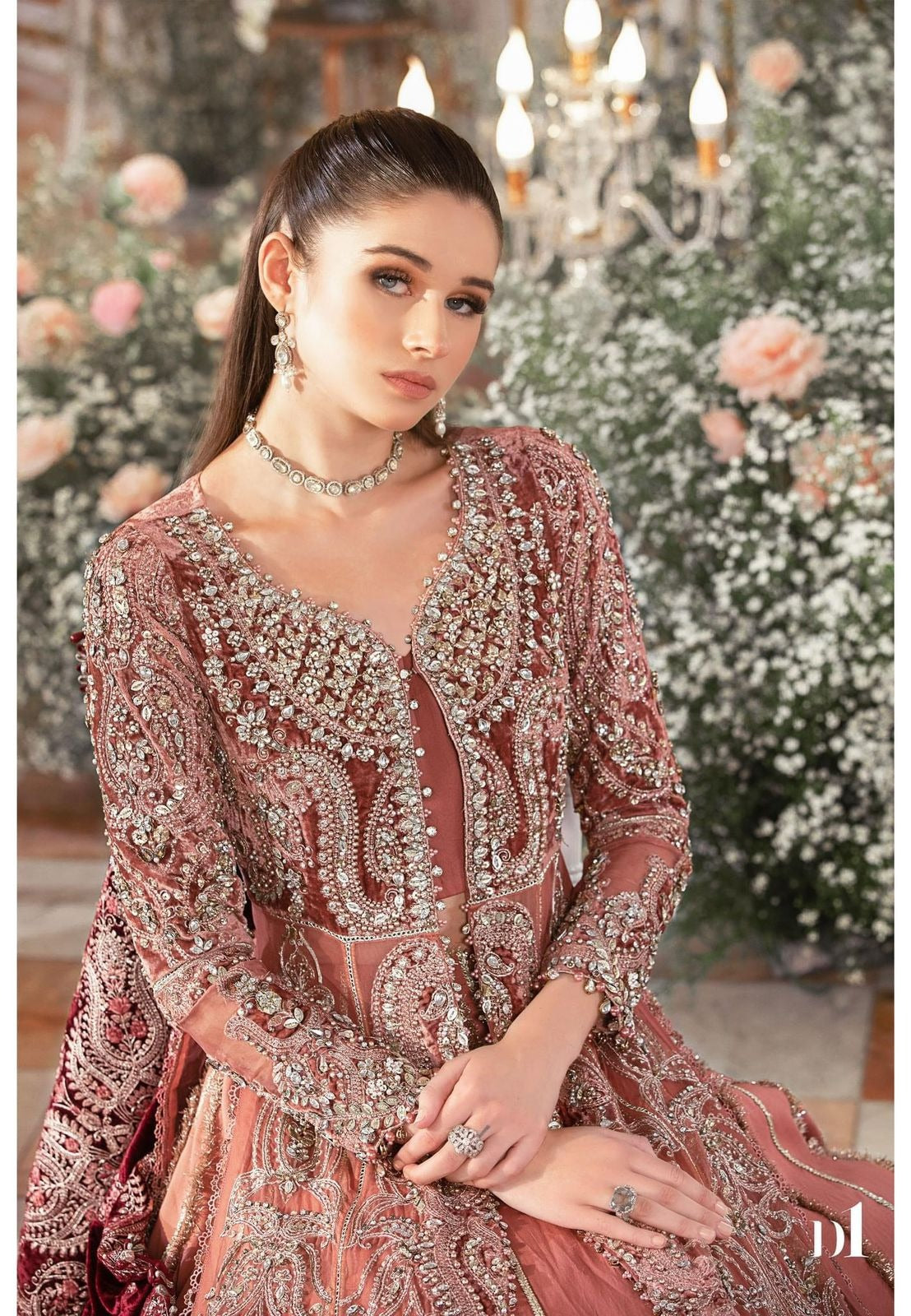 Maria B Mbroidered | Salmon Pink BD-2701