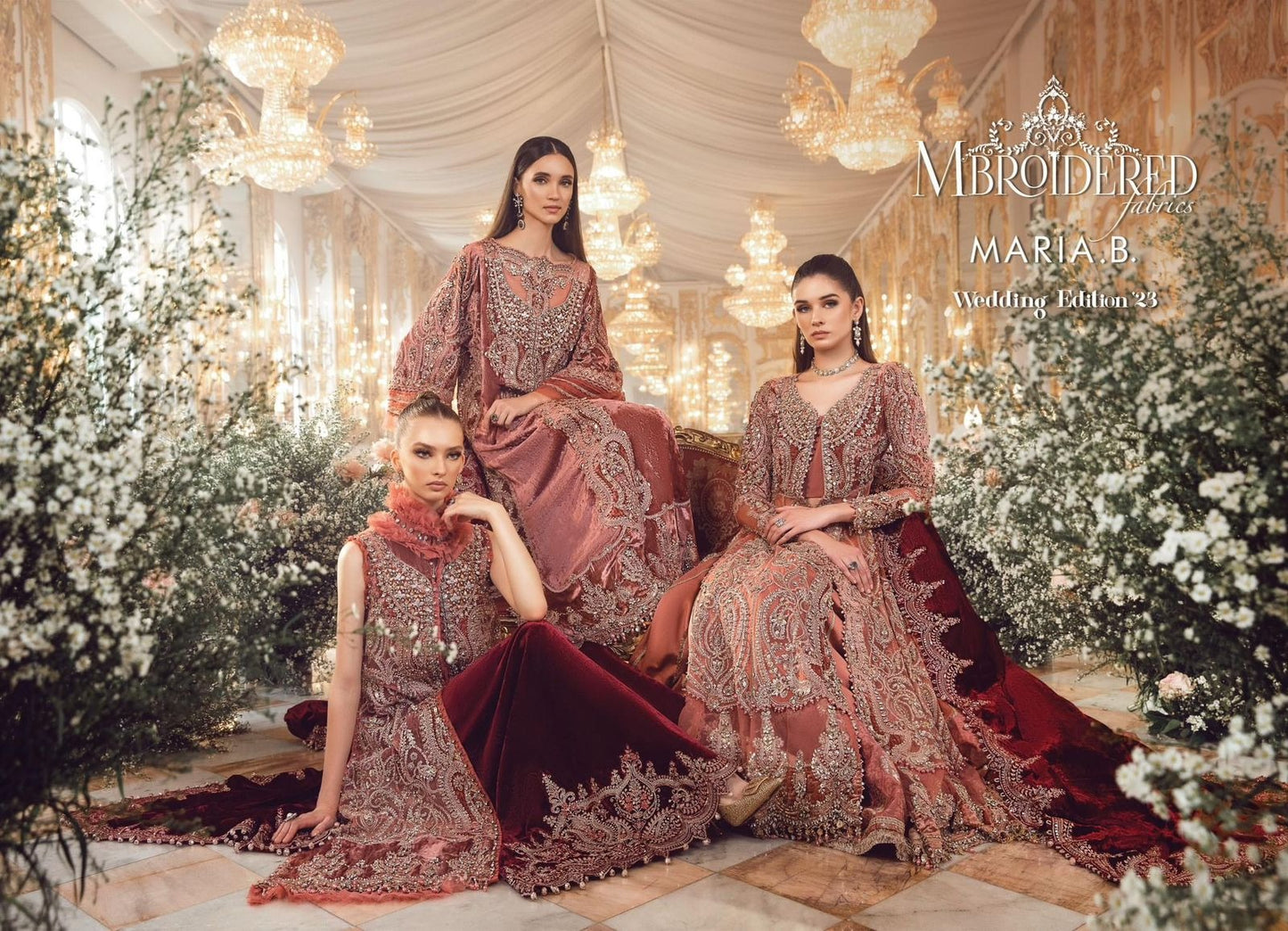 Maria B Mbroidered | Salmon Pink BD-2701