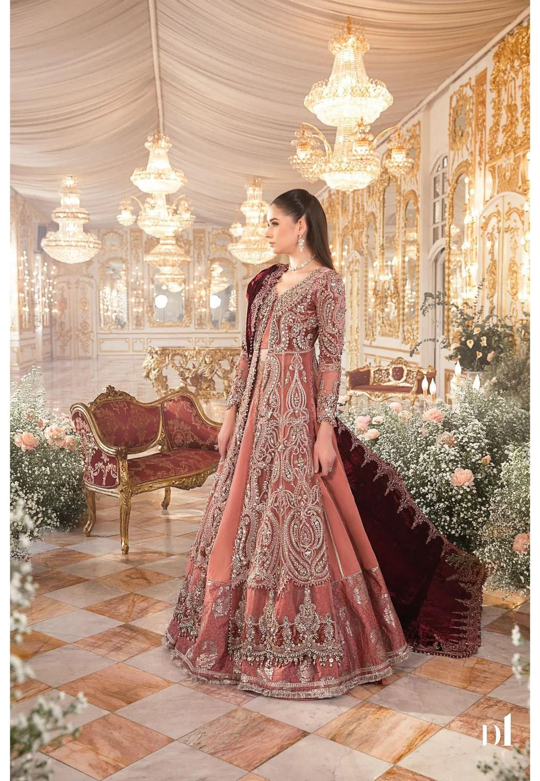 Maria B Mbroidered | Salmon Pink BD-2701