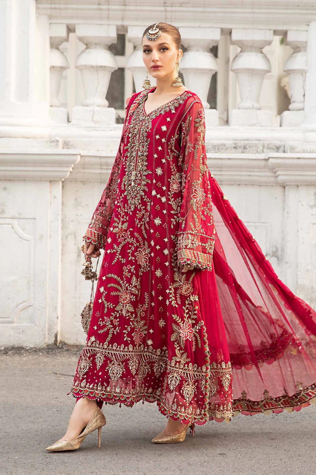 Maria B Embroidered Chiffon Suit | MPC-24-107