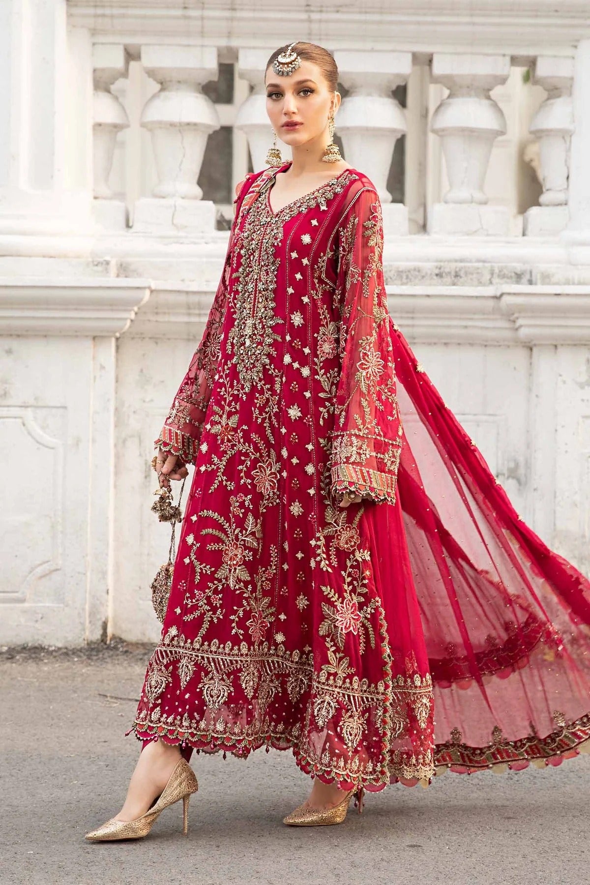 Maria B Embroidered Chiffon Suit | MPC-24-107