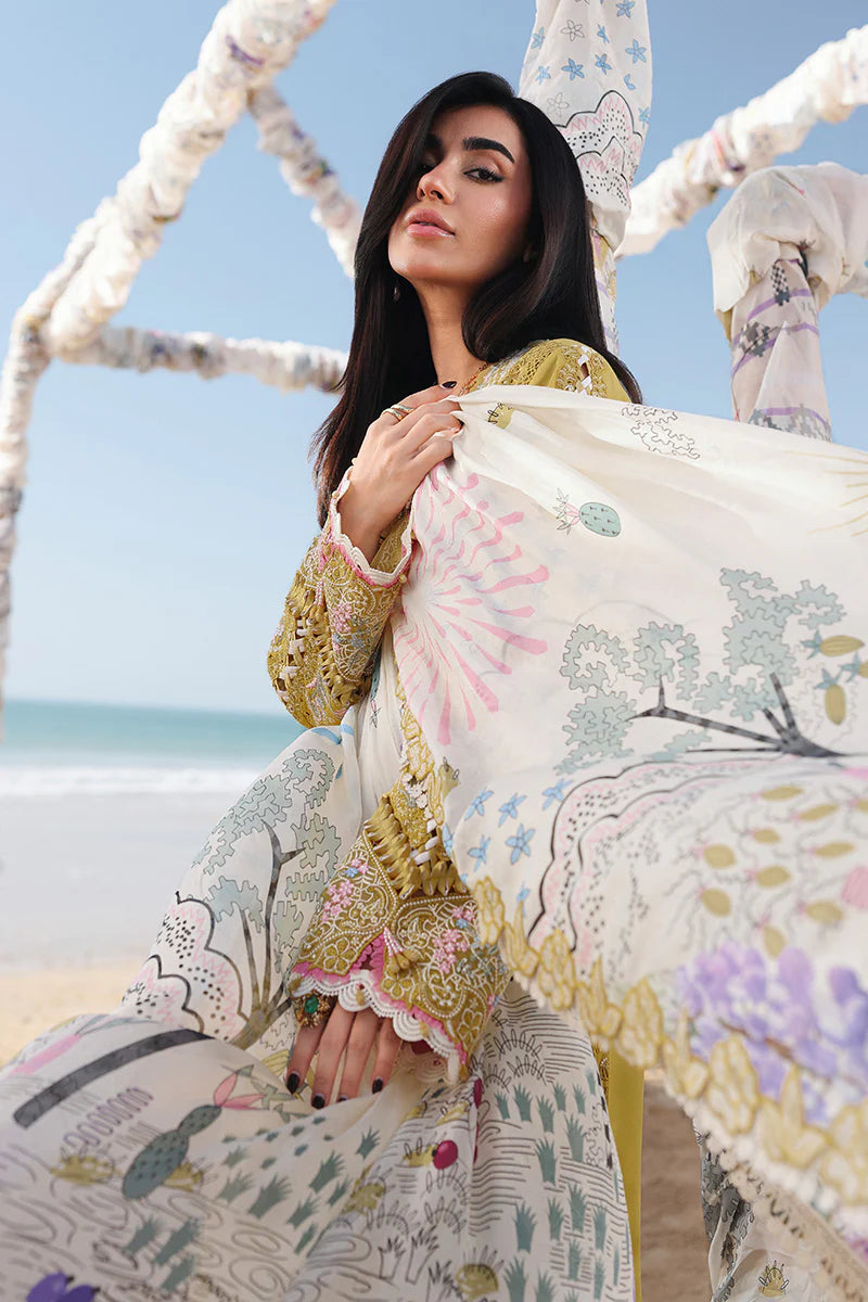 AFA - Qalamkar - Sahil - HIRA - Embroidered Luxury Lawn Unstitched 3Pc SA-07 - 240