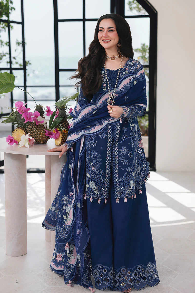 AFA - Qalamkar Sahil - ESMA - Embroidered Luxury Lawn Unstitched 3Pc Suit SA-16 - 235