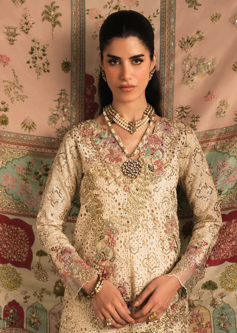 AFA - CRIMSON - SAIRA SHAKIRA - RAW SILK KURTA - Gilded - 202