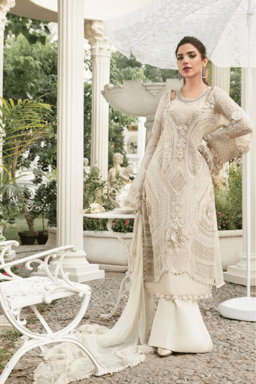 Maria B Embroidered Chiffon Suit | MPC-24-104
