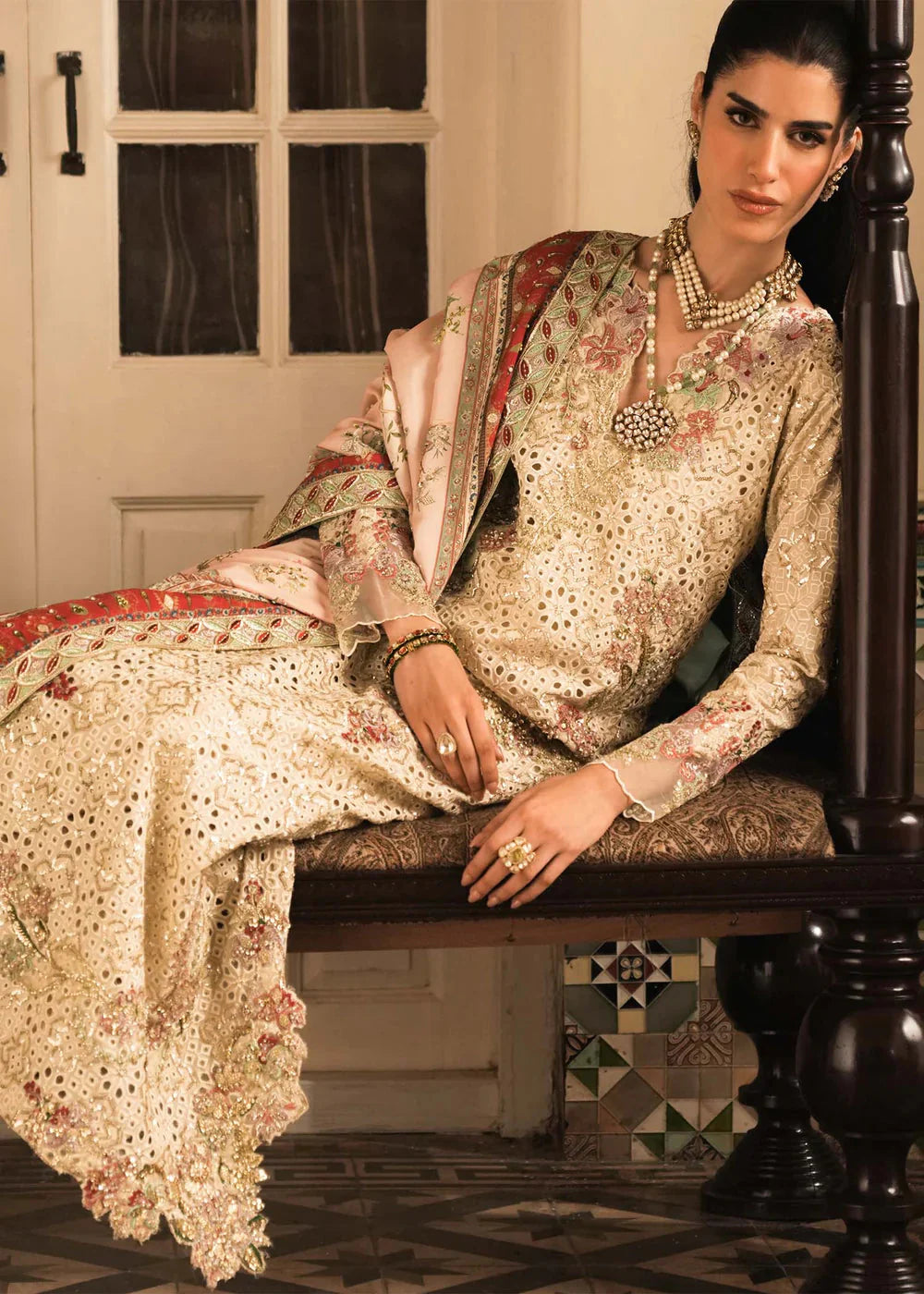 AFA - CRIMSON - SAIRA SHAKIRA - RAW SILK KURTA - Gilded - 202