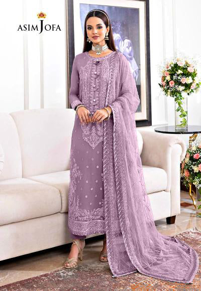 AFA - ASIM JOFA - EMBROIDERED CHIFFON UNSTITCHED 3PC - 229