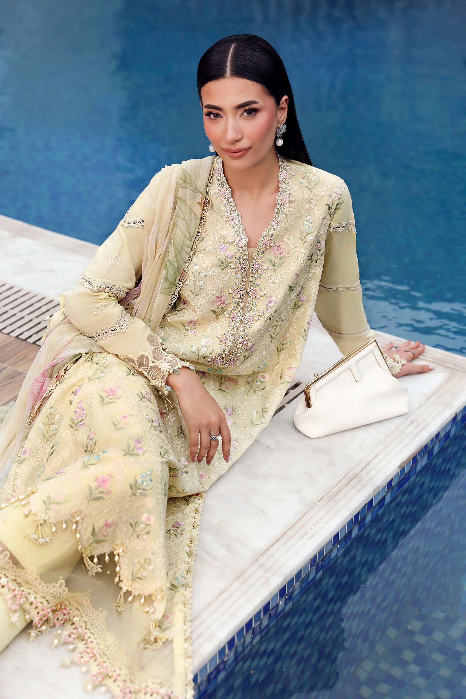 AFA - MARIA B - 3 PC Unstitched Embroidered Lawn Suit - 173