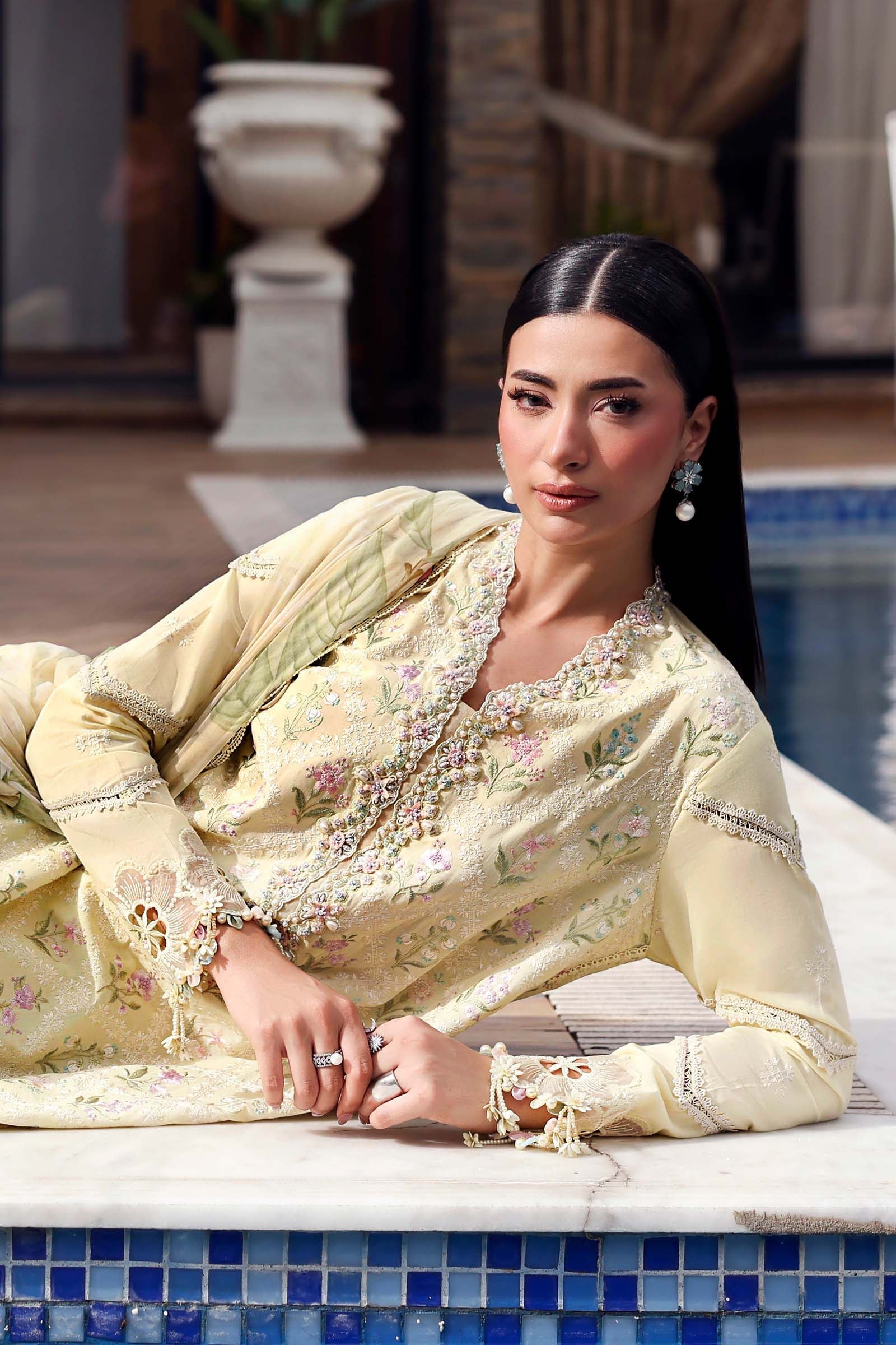 AFA - MARIA B - 3 PC Unstitched Embroidered Lawn Suit - 173