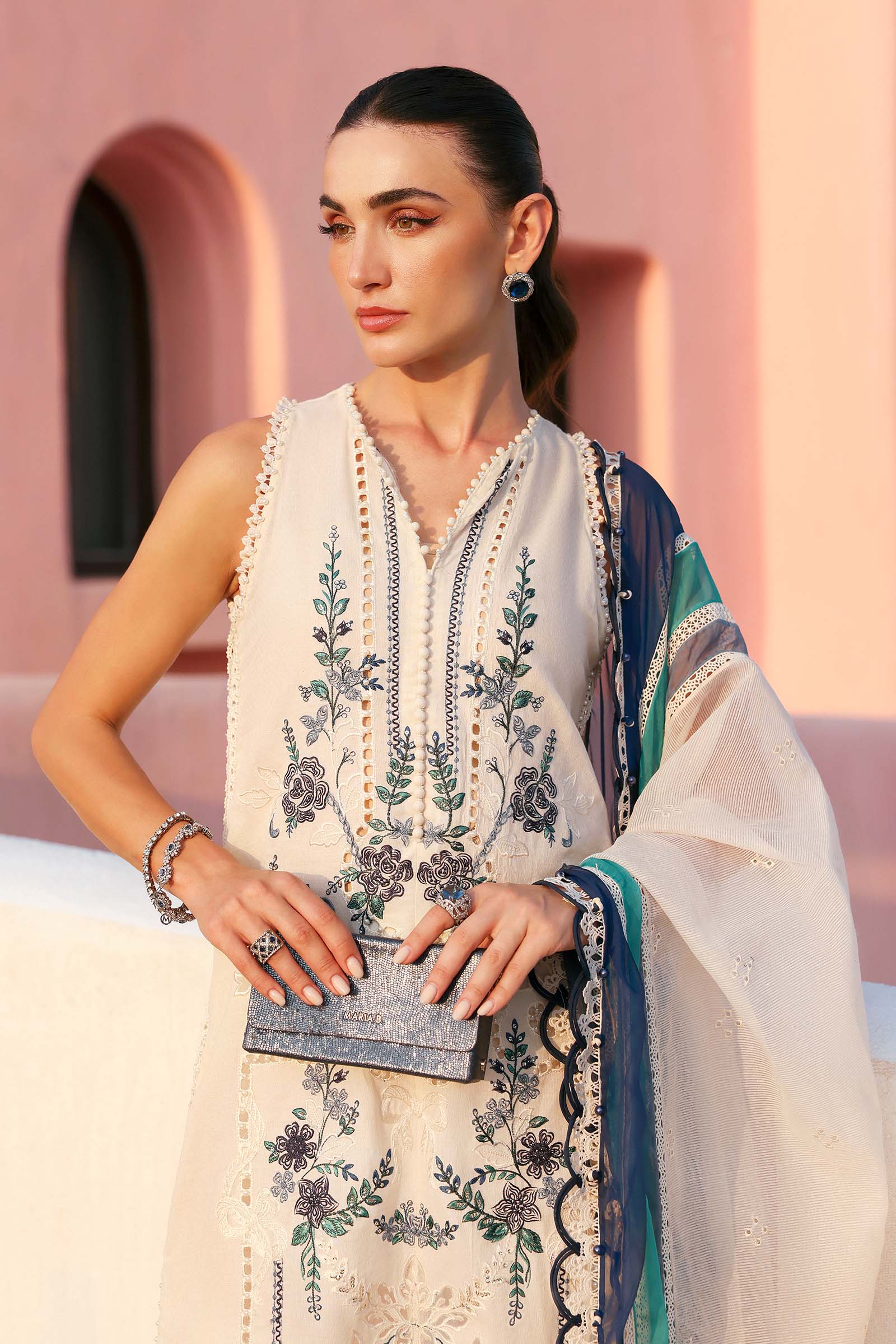 AFA - MARIA B - Luxury Lawn Unstitched Embroidered 3Pc Suit - 183