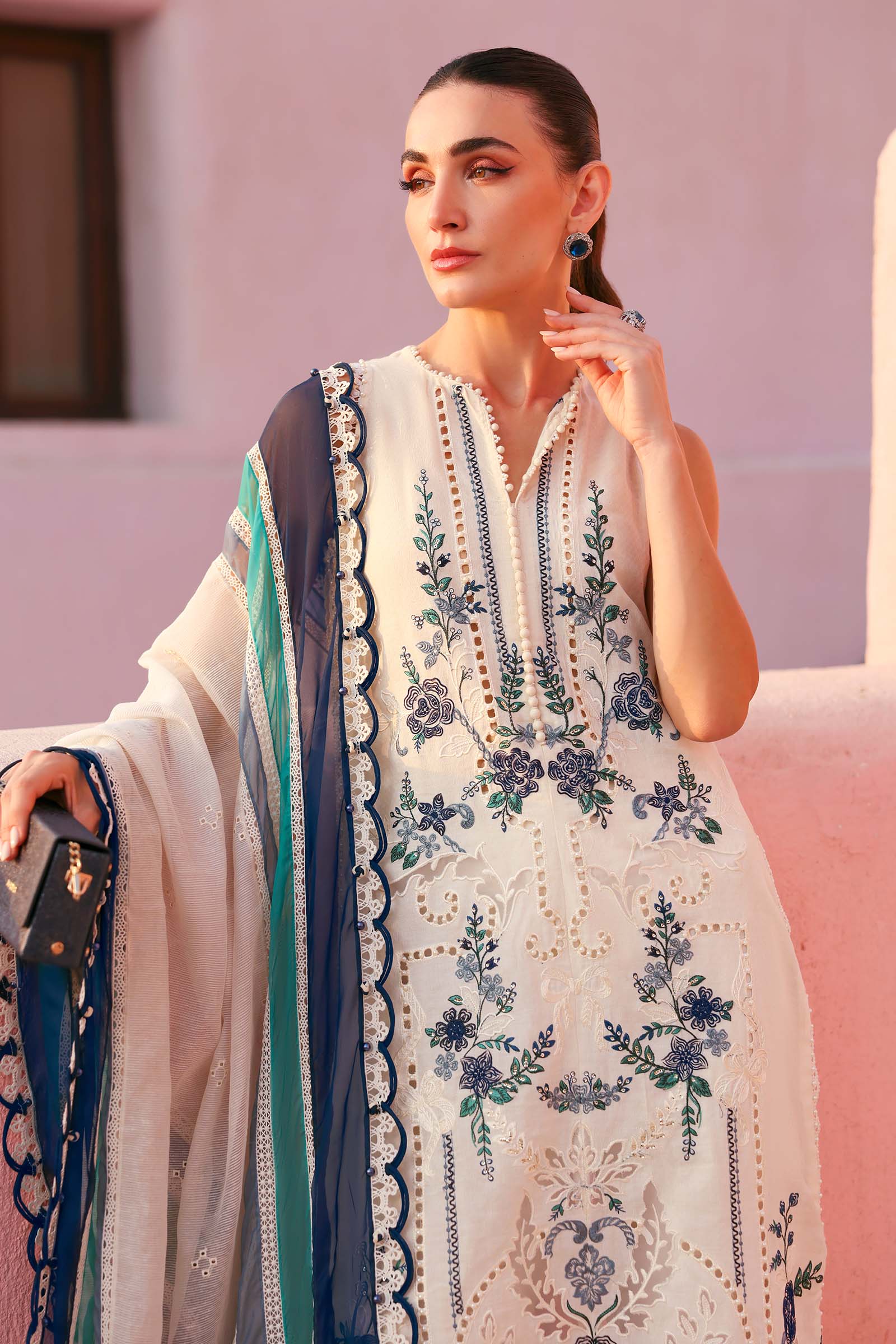 AFA - MARIA B - Luxury Lawn Unstitched Embroidered 3Pc Suit - 183