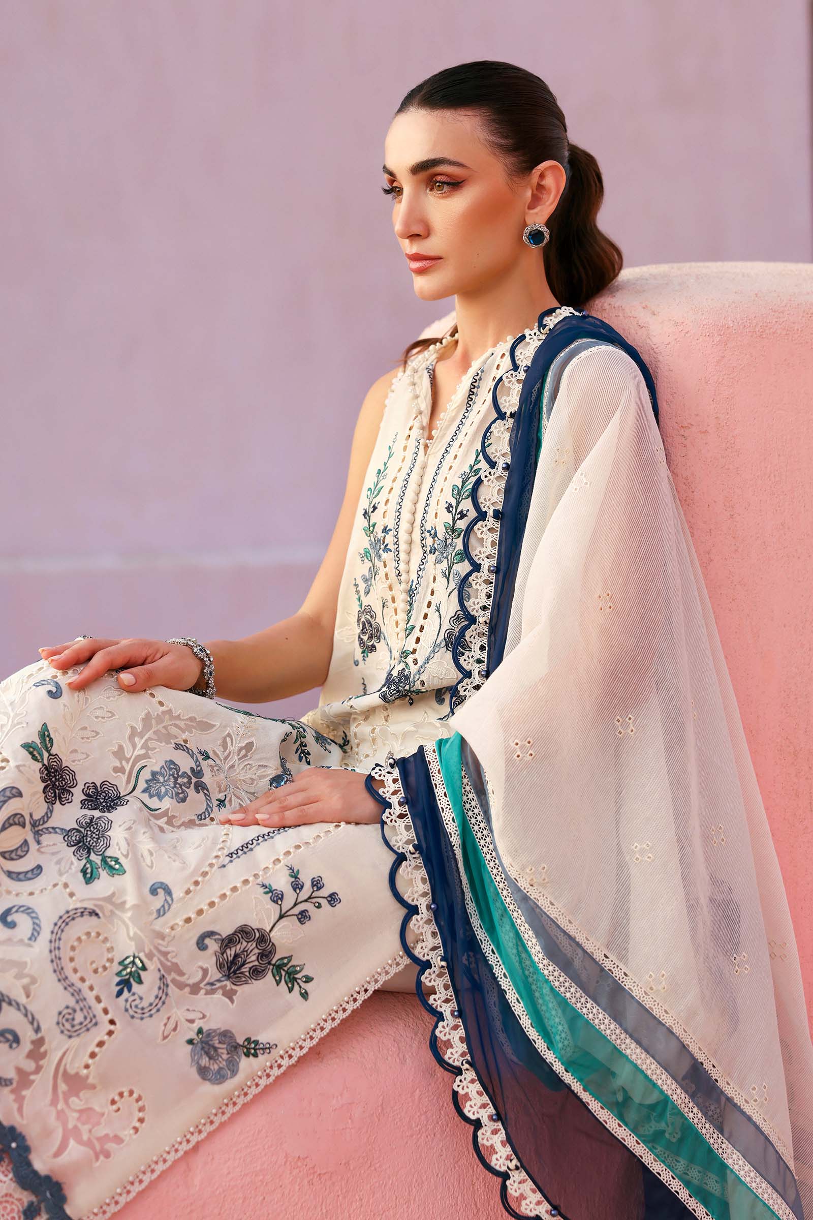 AFA - MARIA B - Luxury Lawn Unstitched Embroidered 3Pc Suit - 183