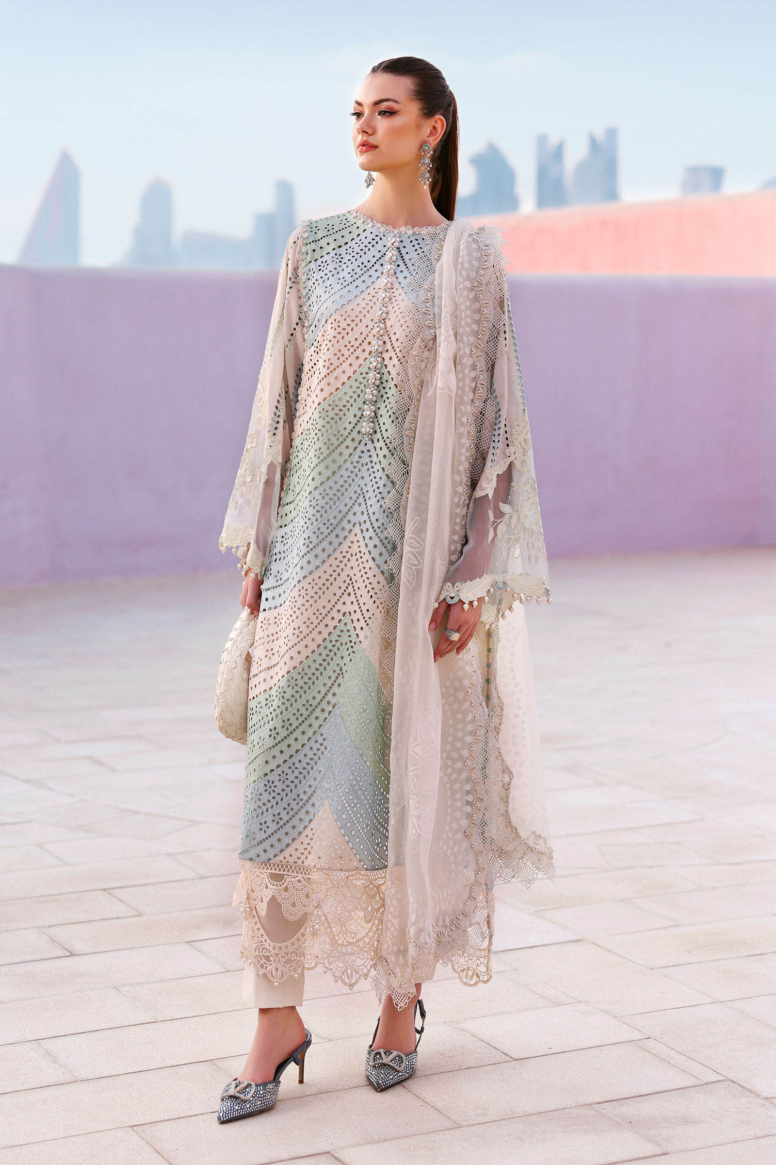 AFA - Maria B - Luxury Lawn Unstitched Embroidered 3Pc Suit - 186