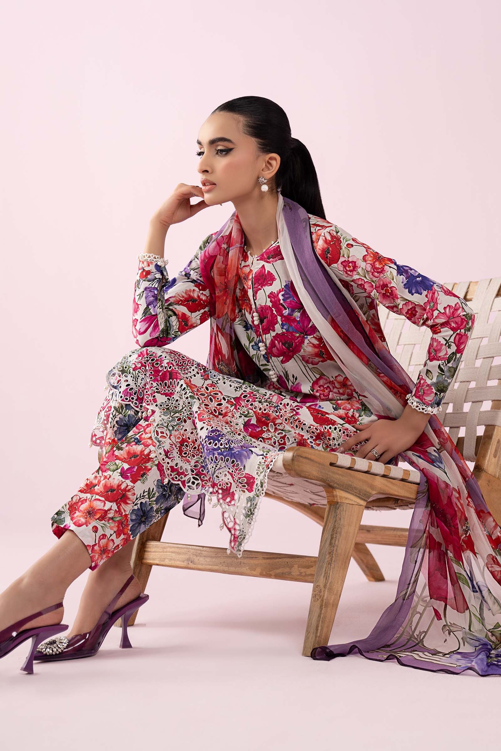 AFA - MARIA B - MPrints Embroidered Lawn Unstitched 3Pc Suit - 189