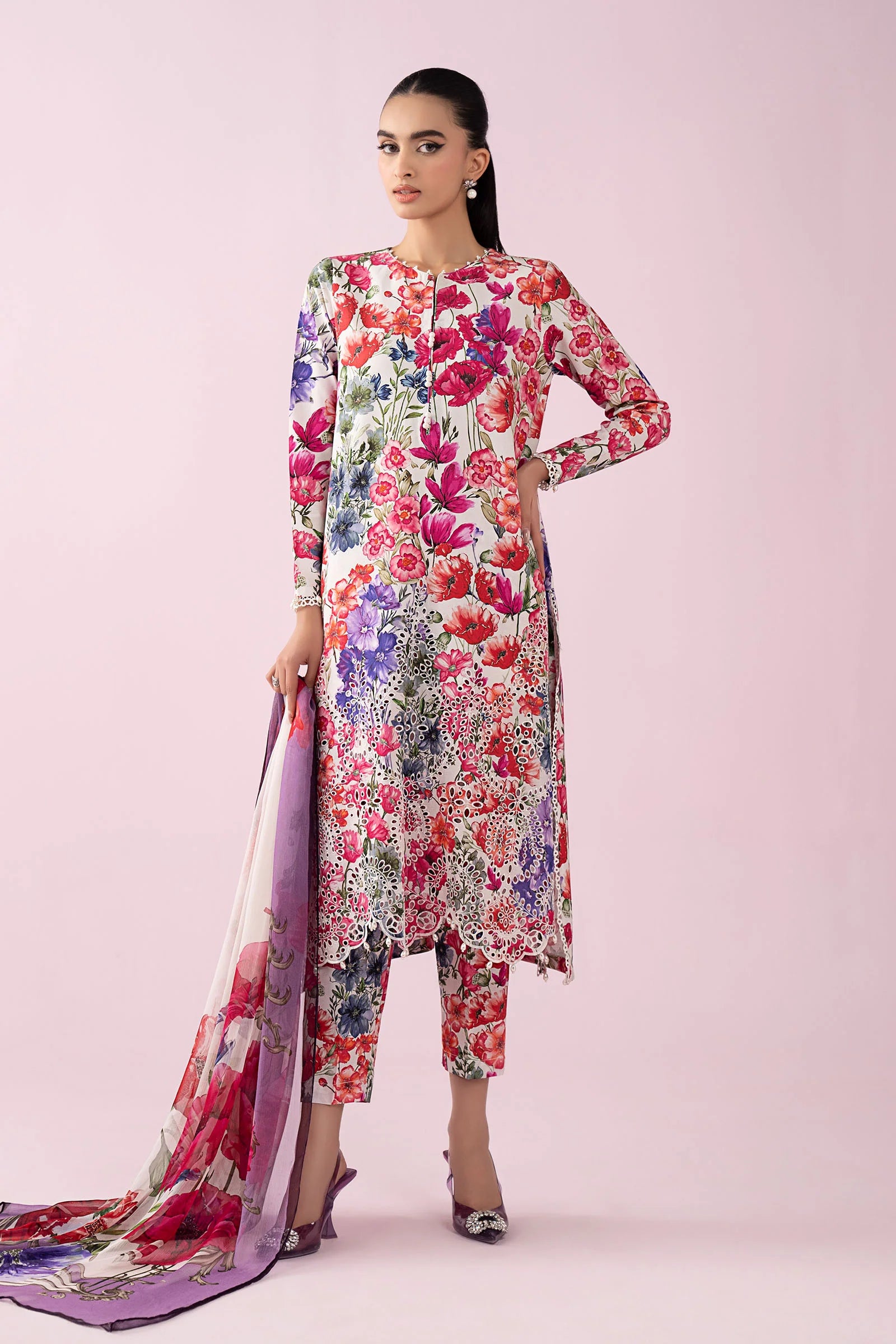 AFA - MARIA B - MPrints Embroidered Lawn Unstitched 3Pc Suit - 189