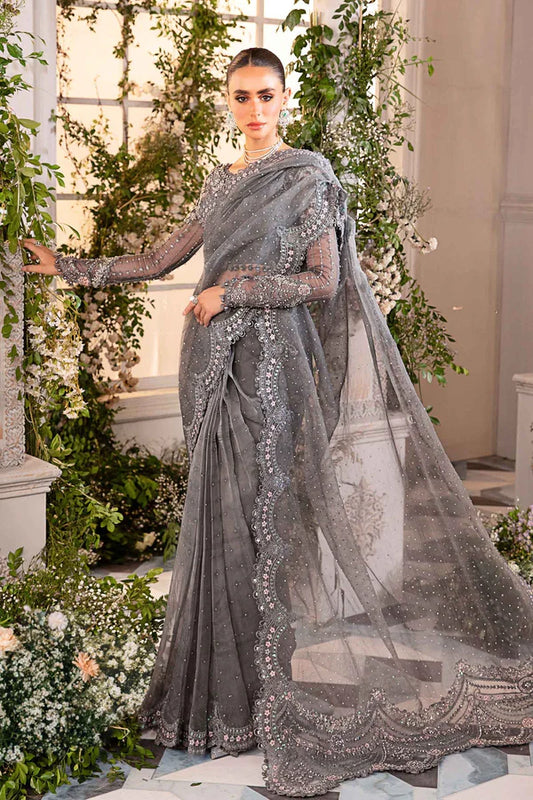 AFA - Maria B - Mystic Charcoal Saree  -044