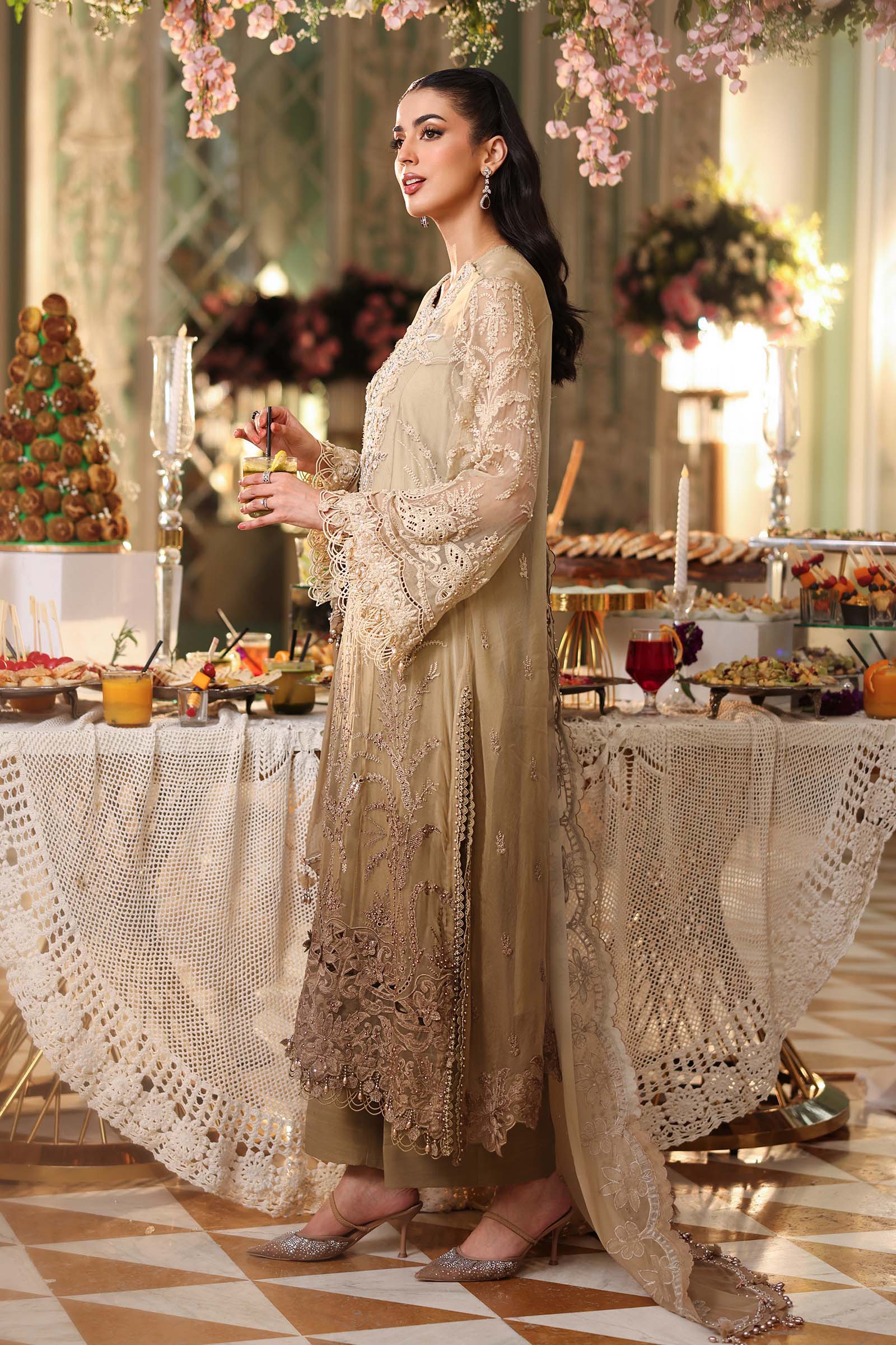 AFA - MARIA B - 3 PC Unstitched Embroidered Chiffon Suit - 170