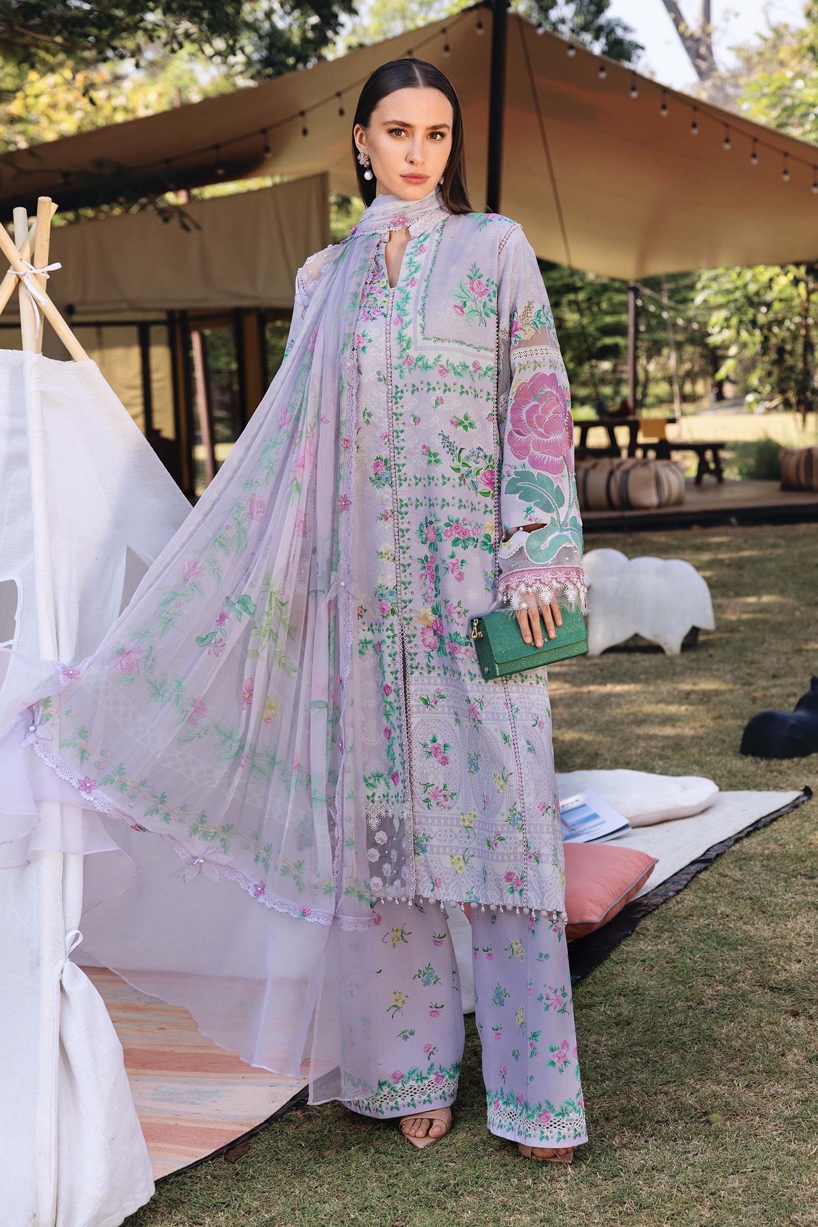 AFA - MARIA B - 3 PC Unstitched Embroidered Lawn Suit - 193