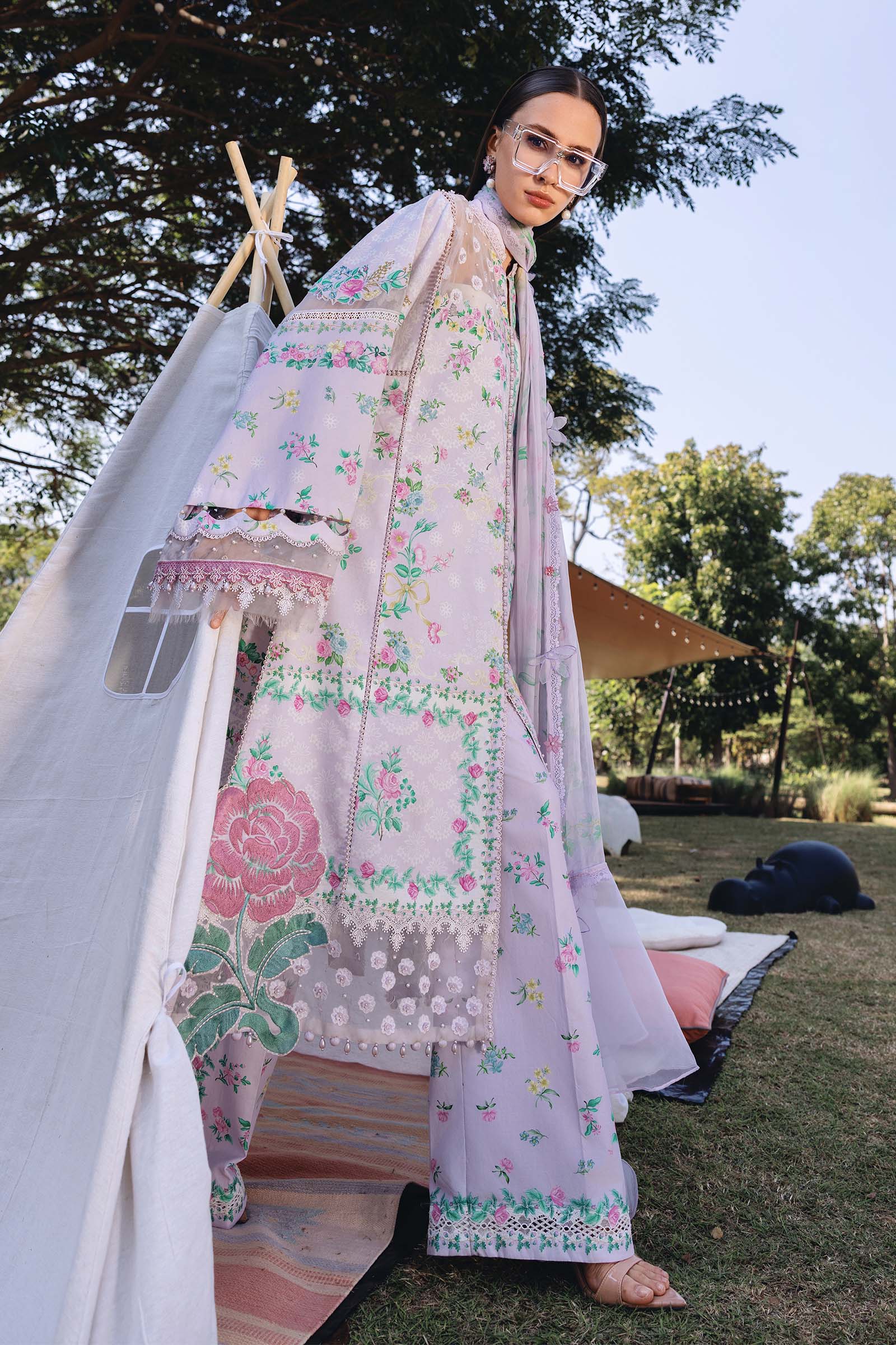 AFA - MARIA B - 3 PC Unstitched Embroidered Lawn Suit - 193
