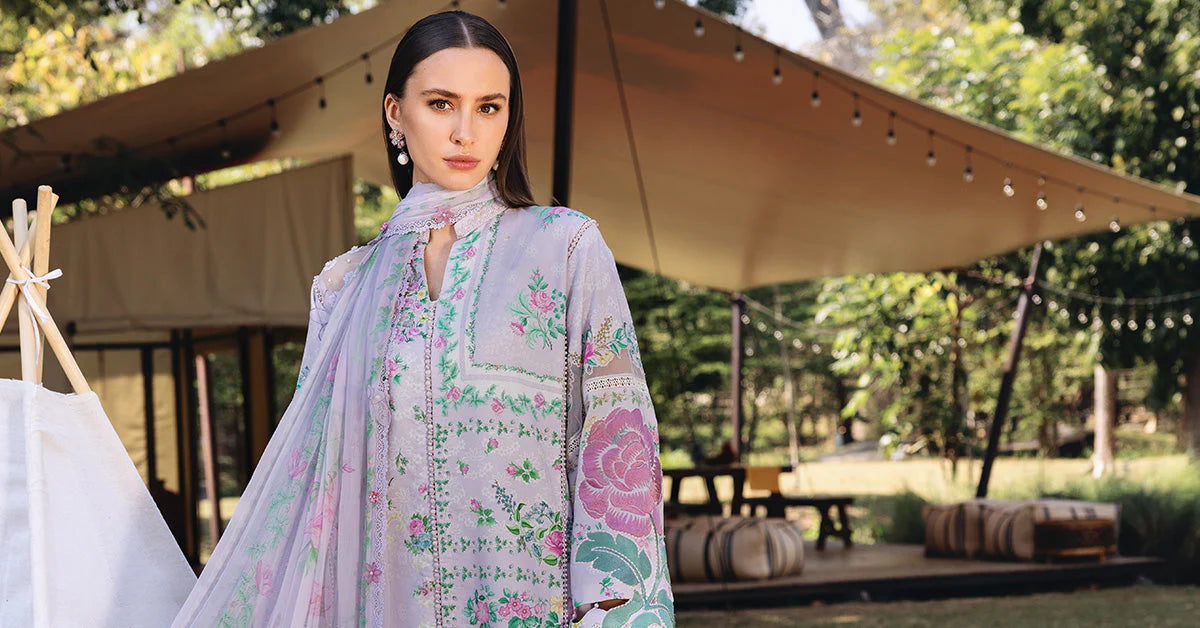 AFA - MARIA B - 3 PC Unstitched Embroidered Lawn Suit - 193