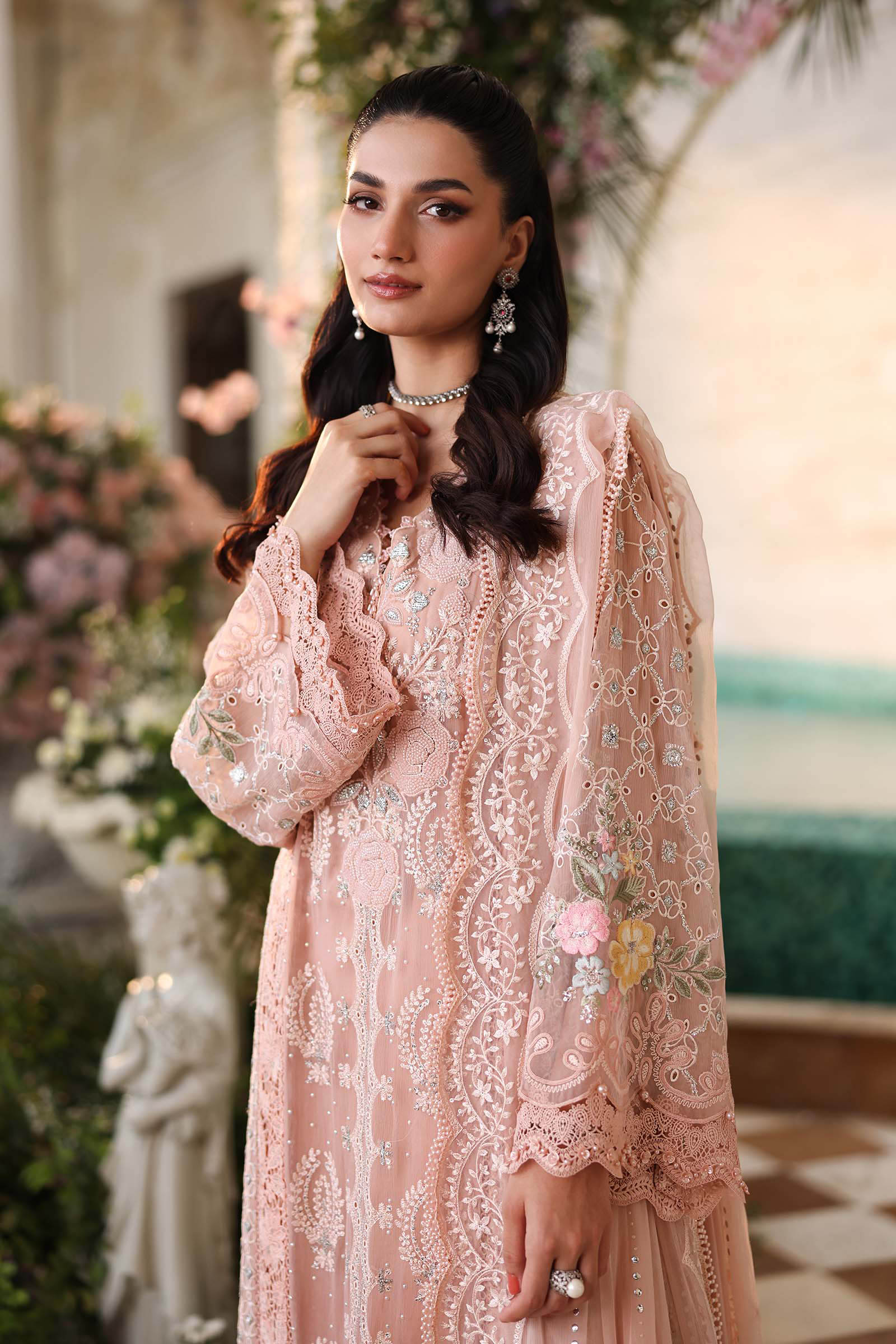 AFA - MARIA B - 3 Piece Unstitched Embroidered Chiffon Suit - 66