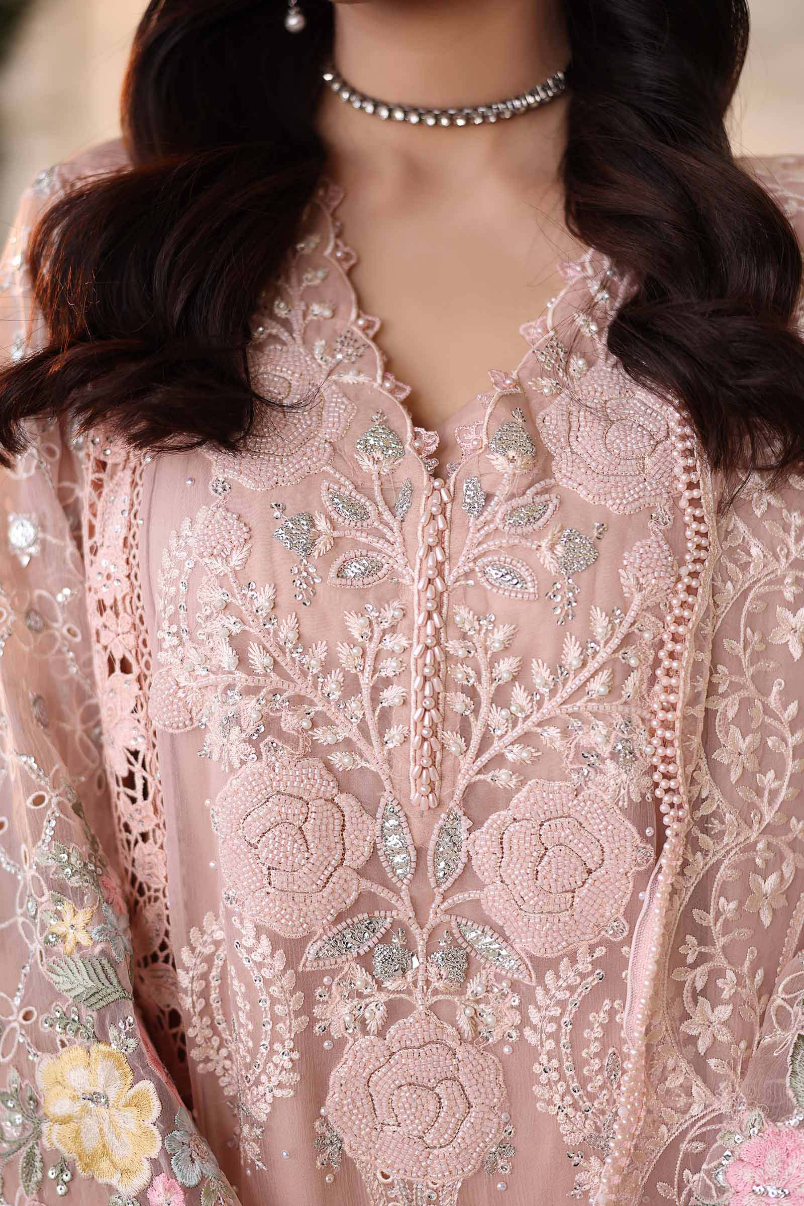 AFA - MARIA B - 3 Piece Unstitched Embroidered Chiffon Suit - 66