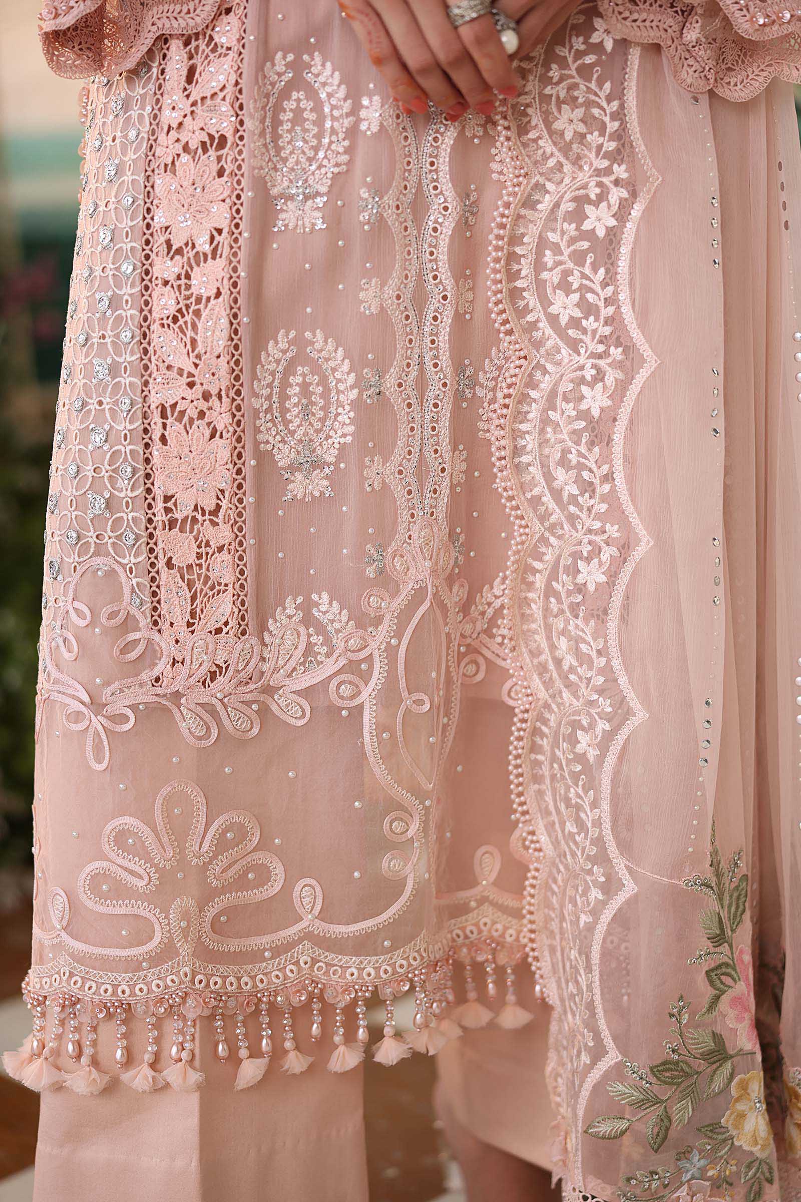 AFA - MARIA B - 3 Piece Unstitched Embroidered Chiffon Suit - 66