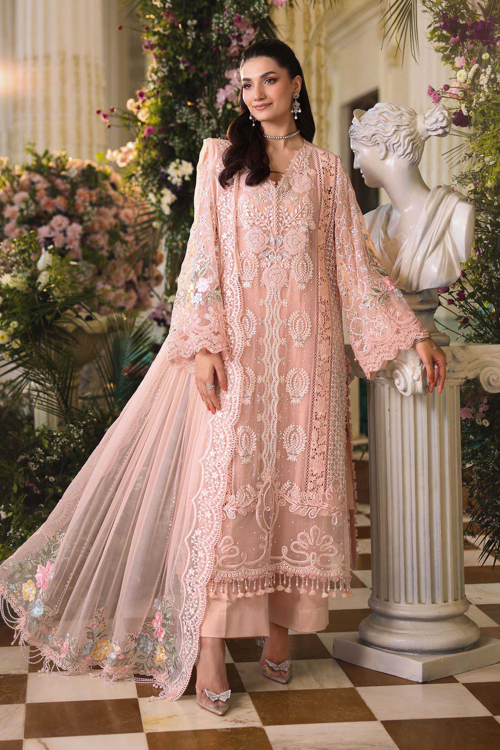 AFA - MARIA B - 3 Piece Unstitched Embroidered Chiffon Suit - 66