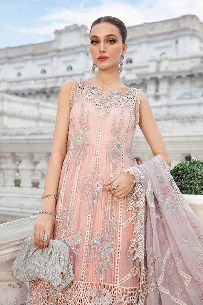 Maria B Embroidered Chiffon Suit | MPC-24-MPC-24-106-BABY PINK