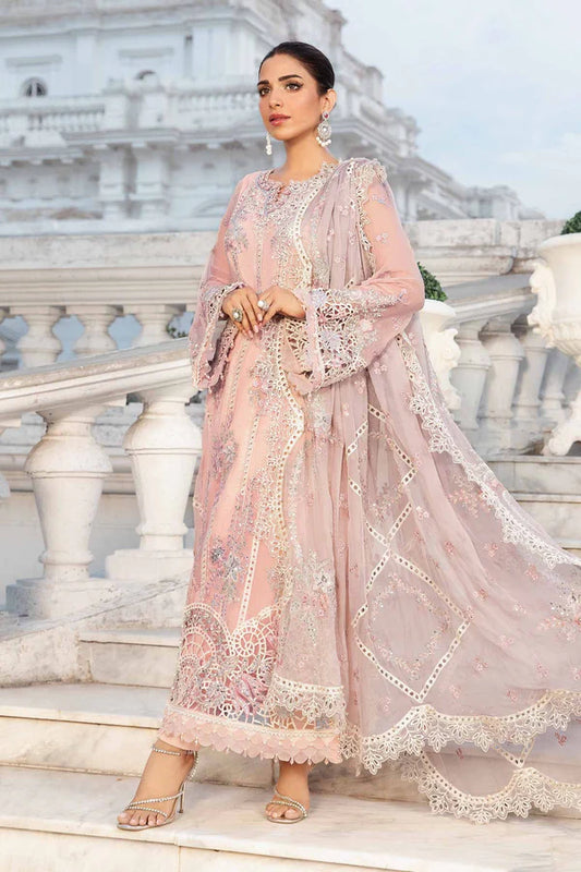Maria B Embroidered Chiffon Suit | MPC-24-MPC-24-106-BABY PINK