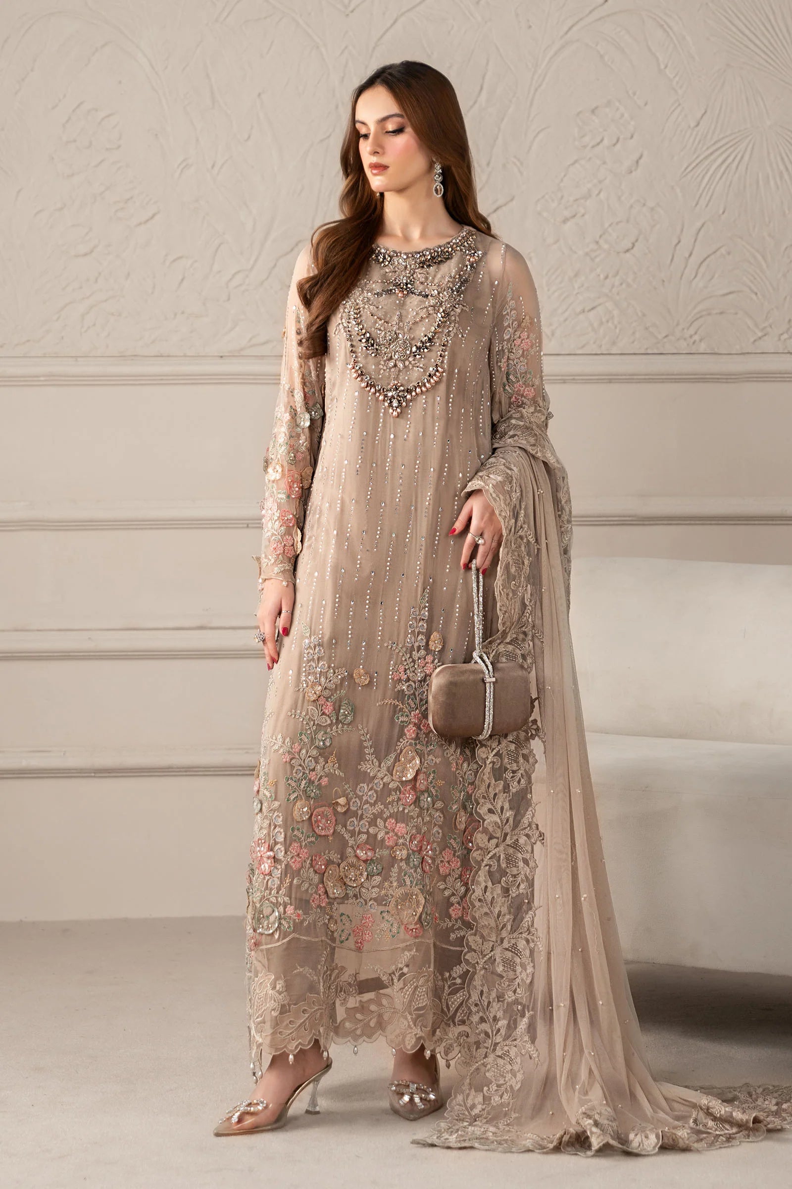 AFA - MARIA B - 3PC EMBROIDERED CHIFFON - 87