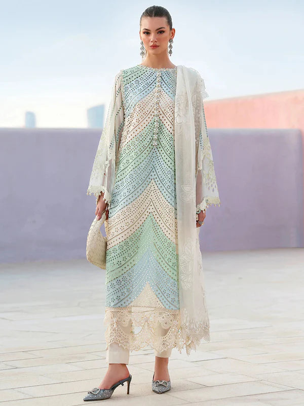 AFA - Maria B - Luxury Lawn Unstitched Embroidered 3Pc Suit - 186