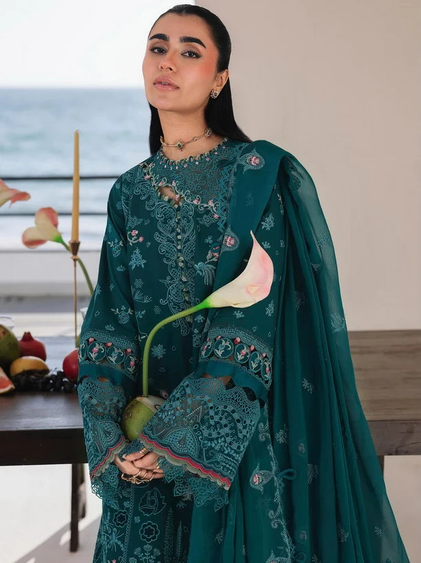 AFA - Qalamkar Sahil - ELIF - Embroidered Luxury Lawn Unstitched 3Pc SA-04 - 236