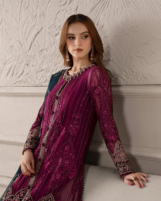 AFA - Maria B - 3 PC Embroidered Chiffon Suit | MCS-25-102 - 099