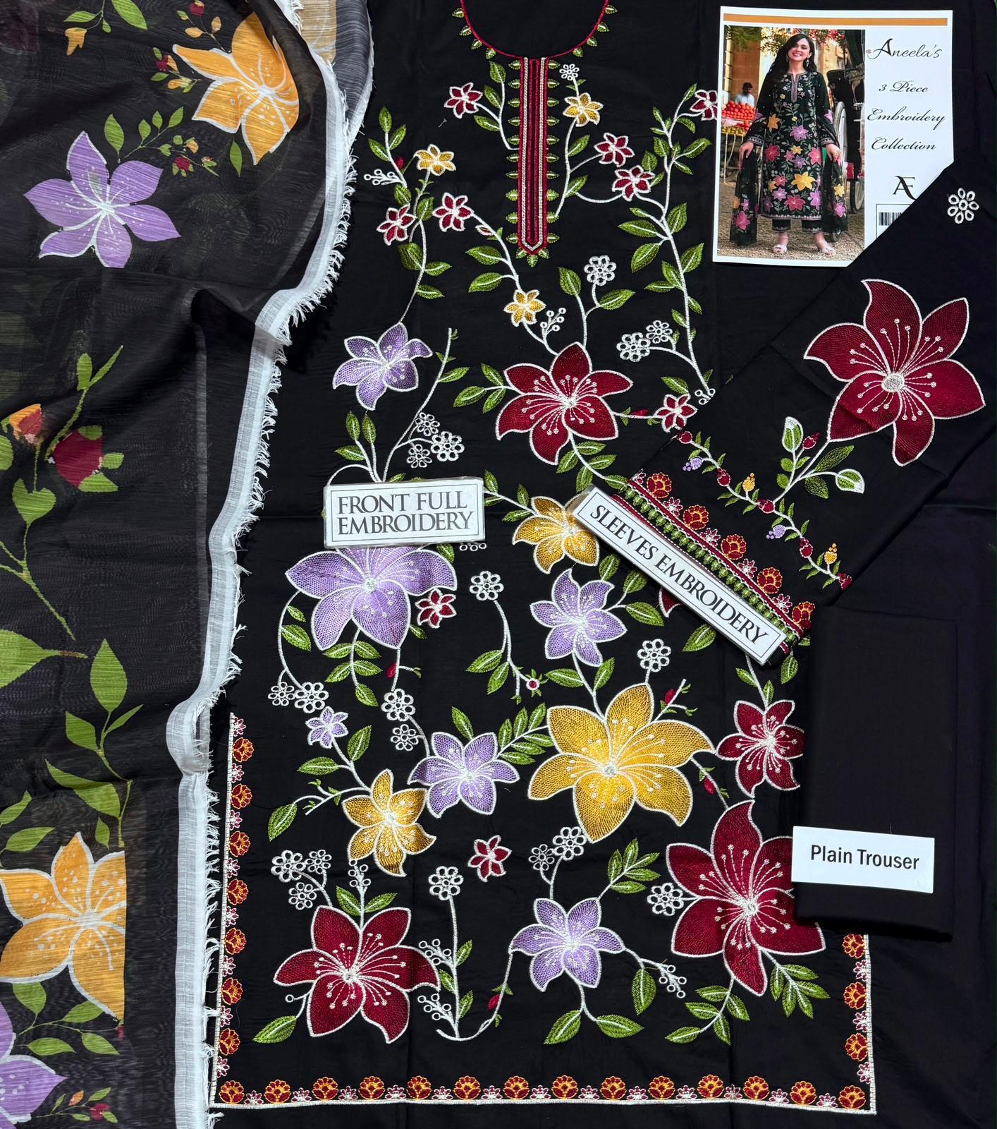 AFA - ANEELAS - EMBROIDERED UNSTITCHED 3PC - 228