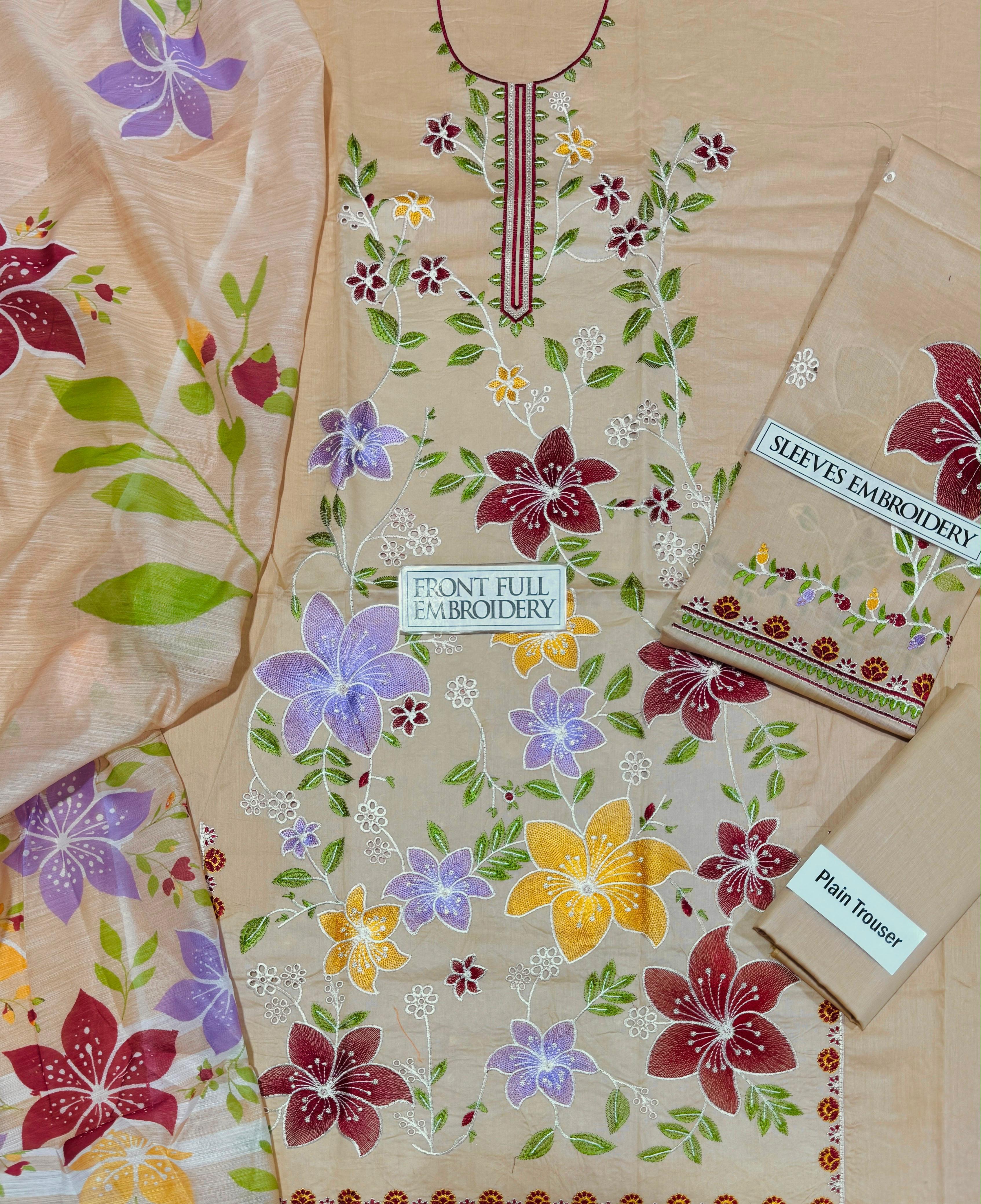 AFA - ANEELAS - EMBROIDERD UNSTICHED 3PC - 226