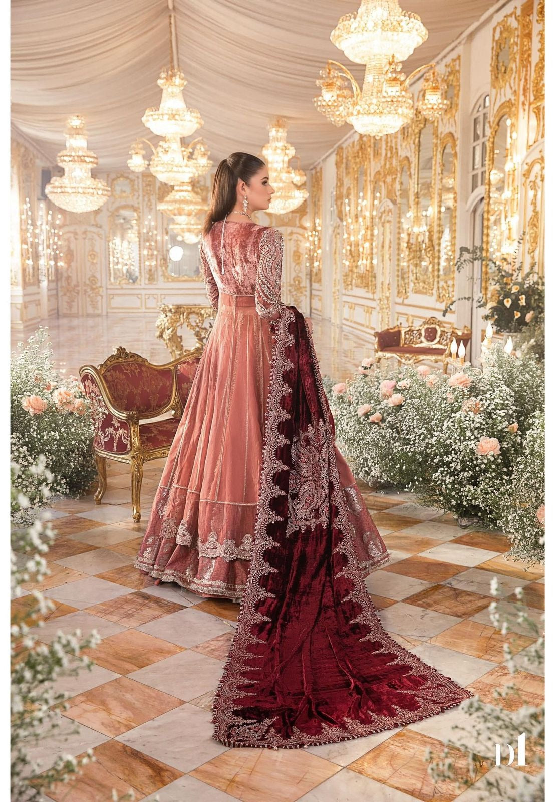 Maria B Mbroidered | Salmon Pink BD-2701