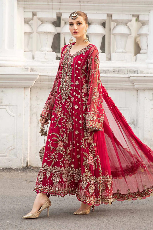 Maria B Embroidered Chiffon Suit | MPC-24-107