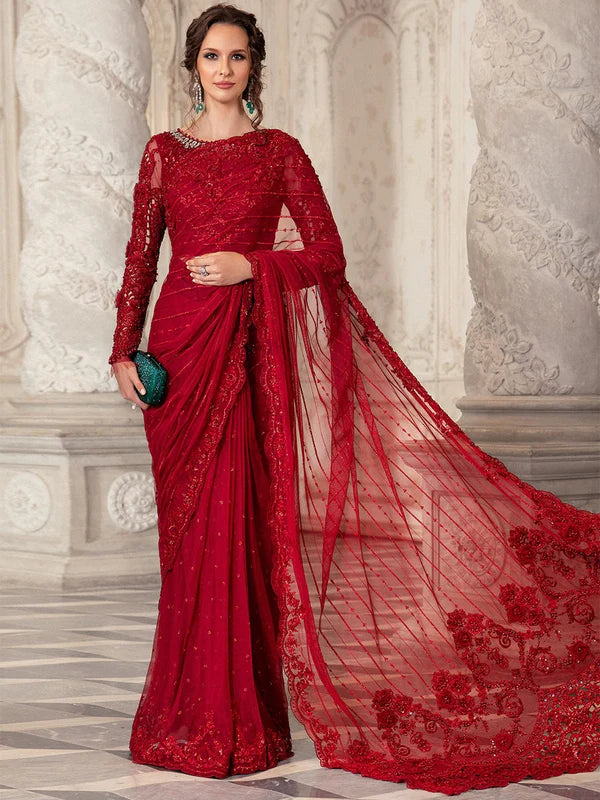 AFA - MARIA B - SAREE RED - MC-051 - 133
