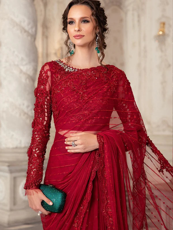 AFA - MARIA B - SAREE RED - MC-051 - 133