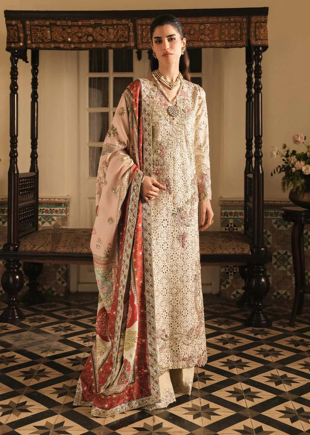 AFA - CRIMSON - SAIRA SHAKIRA - RAW SILK KURTA - Gilded - 202